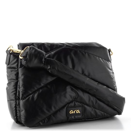 Ara prošívaná kabelka se dvěma popruhy Nele silky schwarz 16-22106-60