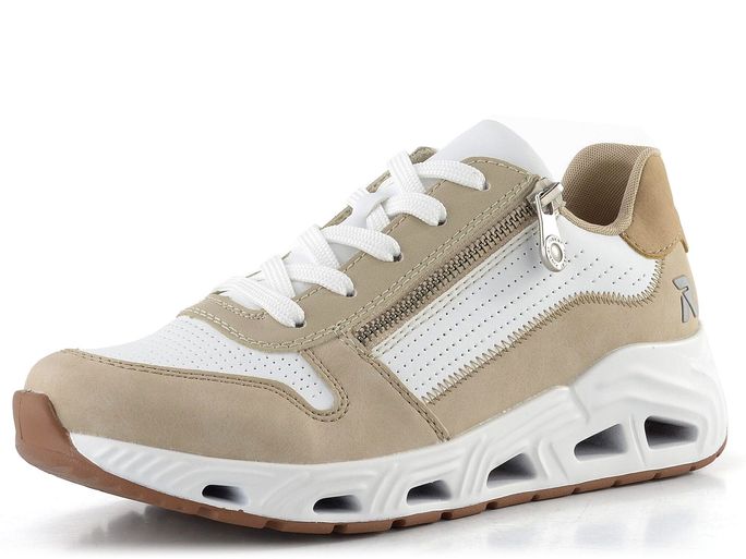 Rieker Sport tenisky na platformě béžovo-bílé N5204-80
