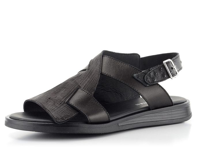 Le Bohémien černé luxusní sandály S50