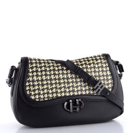 Hispanitas luxusní kabelka se vzorovanou klopou black/white BI254150