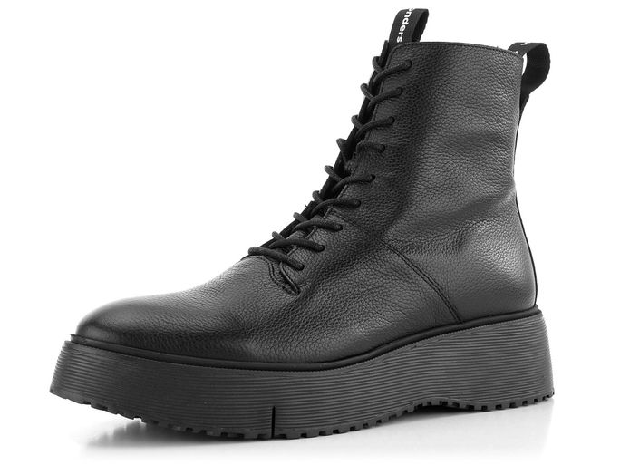 Wonders šněrovací kotník na platformě Negro A-9350