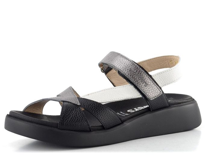 Wonders sandály na suchý zip negro/plomo/off C-6552