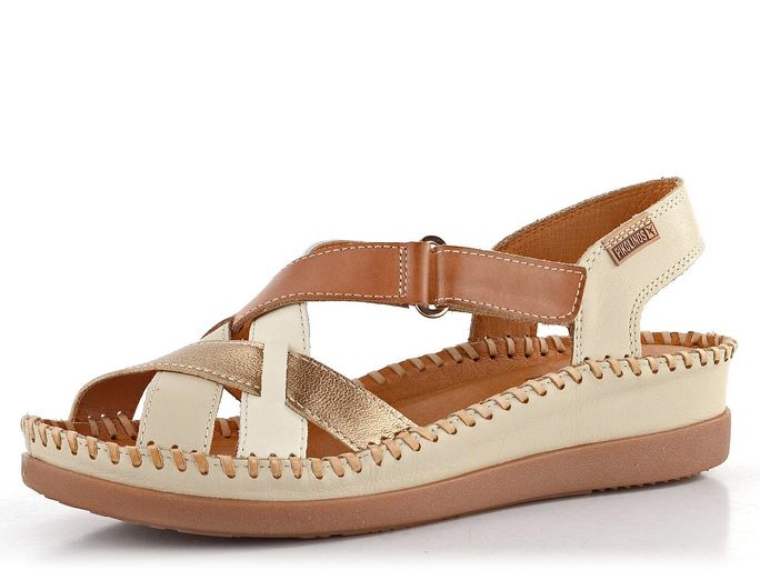 Pikolinos sandály s kříženými pásky Cadaques Marfil W8K-0741C2