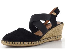 Verbenas sandály s plnou špičkou a klínkem Mila negro 0602050785