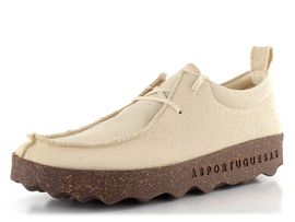 Asportuguesas plátěné polobotky na platformě washed ivory P018025023