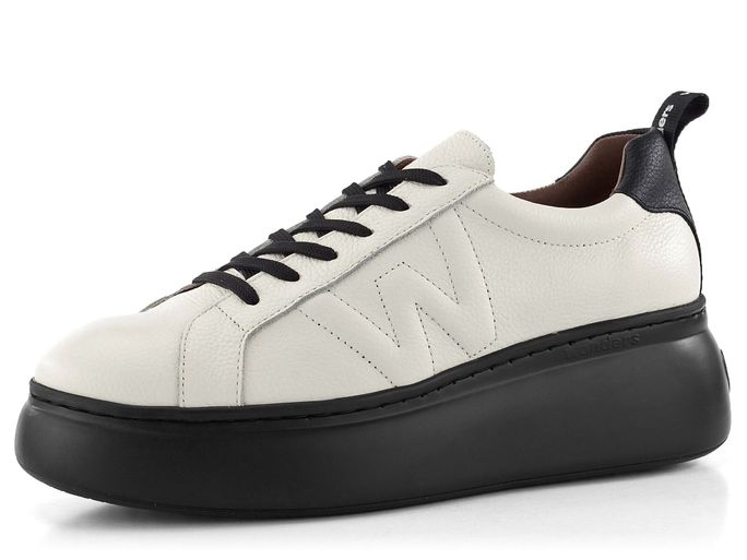 Wonders dámské sneakers polobotky na klínu bílo-černé A-2603 Milk