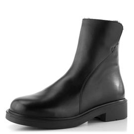 Högl hladký kotník na nízkém podpatku černý 0-101955-0100