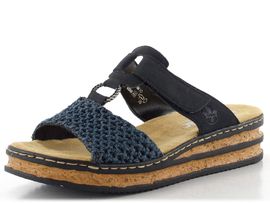 Rieker pantofle na klínu tmavě modré 62943-14