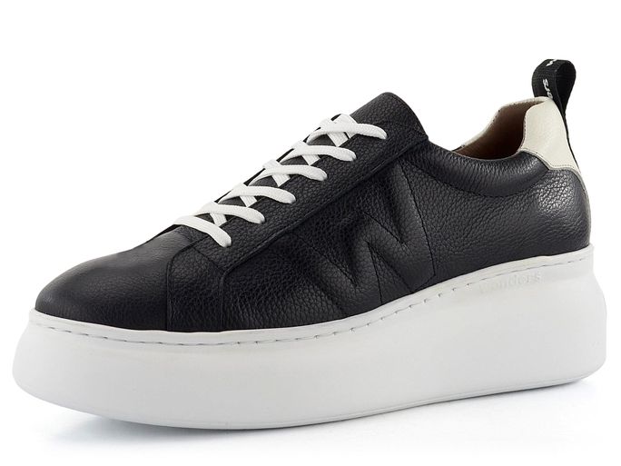 Wonders dámské sneakers polobotky na klínu černo-bílé A-2603 Negro