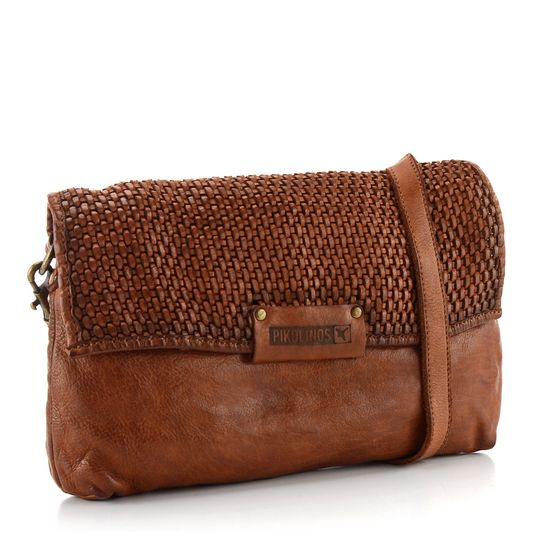 Pikolinos kabelka s proplétanou klopnou Cognac WHA-1006