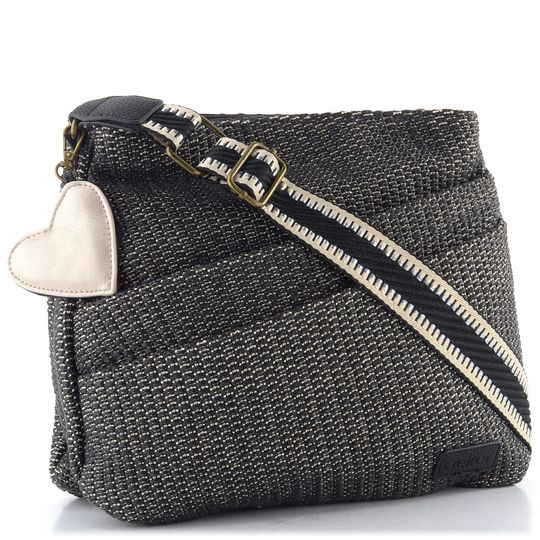 Rieker crossbody kabelka se srdcem schwarz-sand/black H1004-92