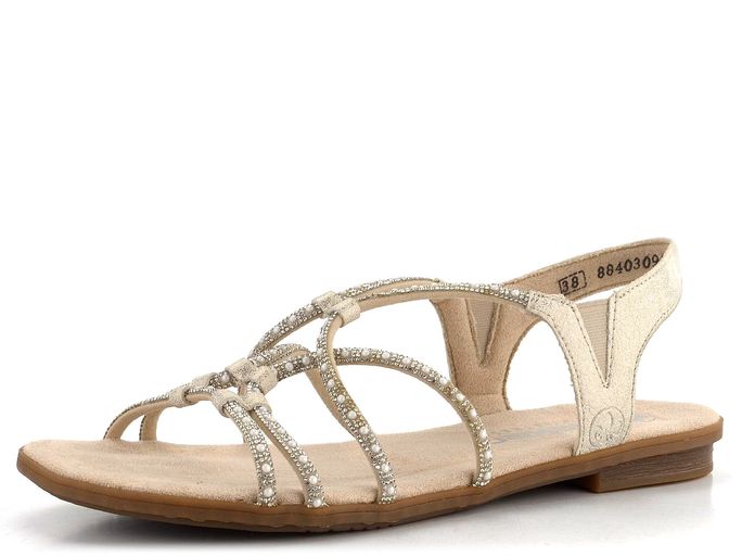 Rieker páskové sandály Beige-Gold 64270-60