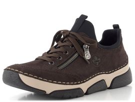 Rieker šněrovací polobotky s pružným lemem nougat/schwarz 45973-25