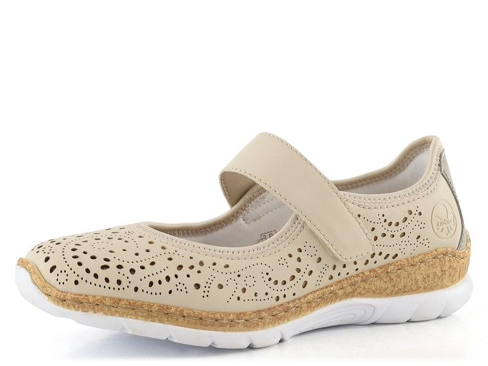 Rieker sportovnější baleríny s páskem béžové N4299-60