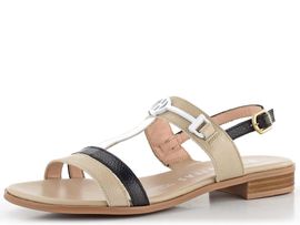 Hispanitas sandály na nízkém podpatku Yakarta Taupe/Black/White CHV253952