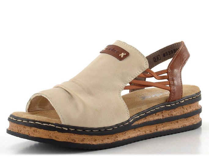 Rieker sandály na klínu perle/cayenne 62962-60