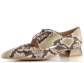 Hispanitas otevřené šněrovací polobotky na podpatku Taupe HV253858