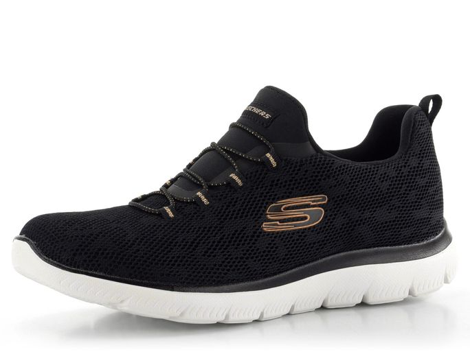 Skechers černé tenisky s kontrastní podešví 149037