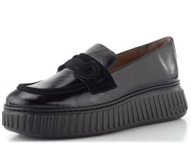 Wonders lakované mokasíny na platformě negro A-5203
