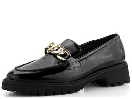 Ara kožené mokasíny lakované černé Kent 12-31209-11