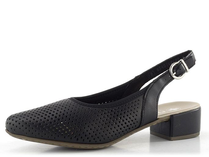 Rieker prořezávané lodičky s volnou patou černé 47066-00