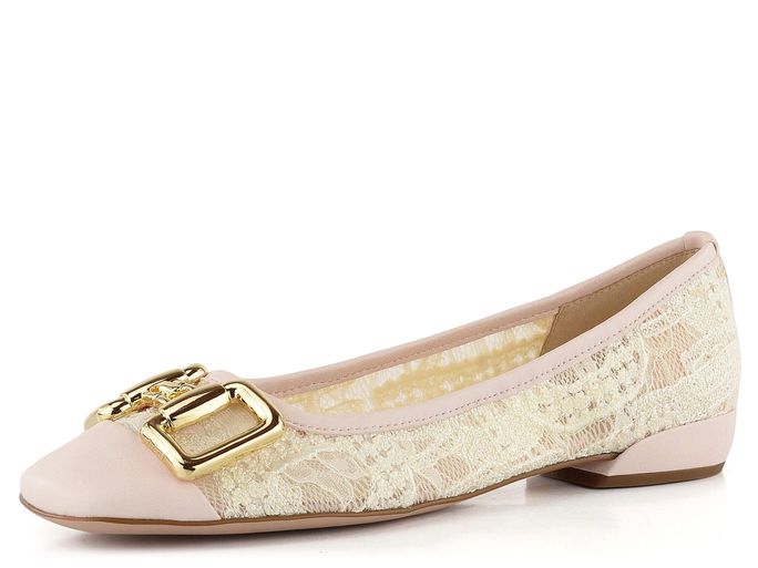 Högl baleríny se sponou Creme/Lightrose 5-101338
