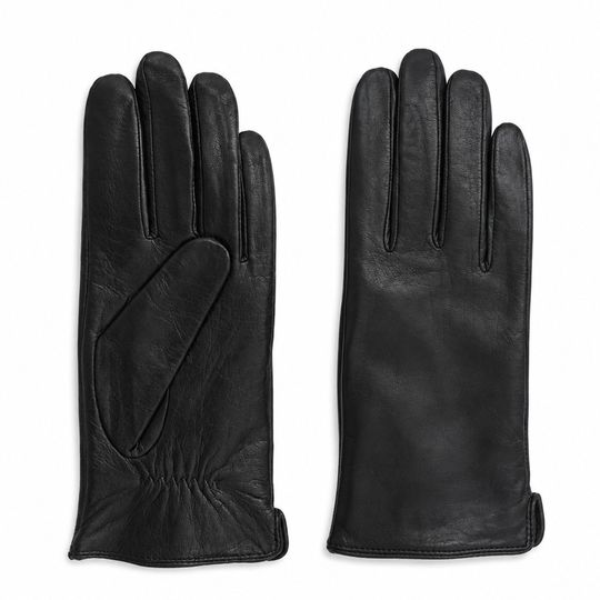 Högl hladké kožené rukavice schwarz 2-159000-0100