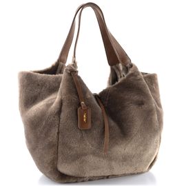 Rieker kožešinková shopper kabelka s etují taupe H1053-64
