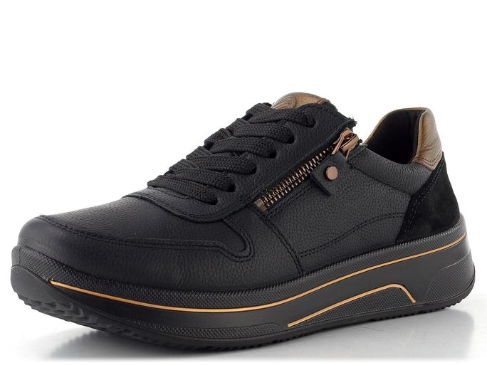 Ara širší tenisky Sapporo Schwarz/Marrone 12-27540-01