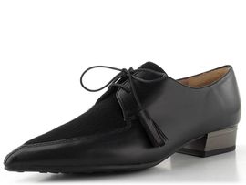 Hispanitas šněrovací polobotky na podpatku Ginebra black HI265156