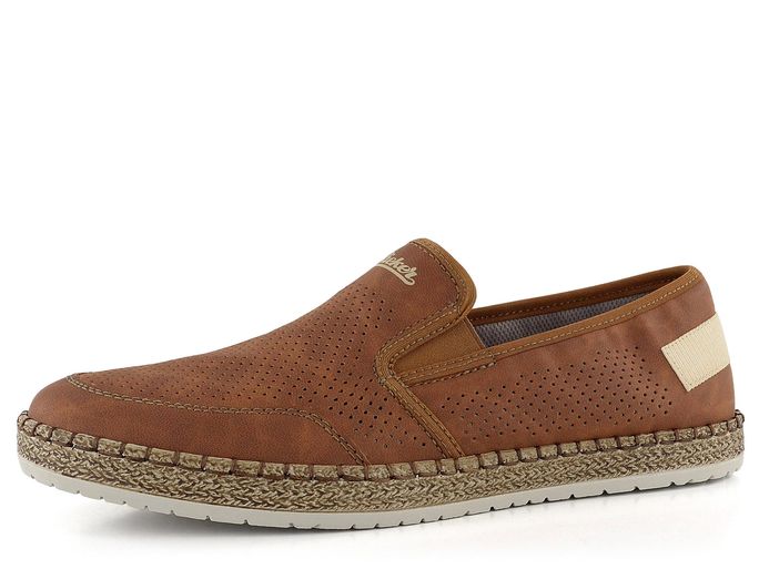 Rieker pánské perforované espadrilky mandlově hnědé B5269-24