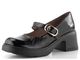 Wonders lakované polobotky na podpatku Negro E-7122