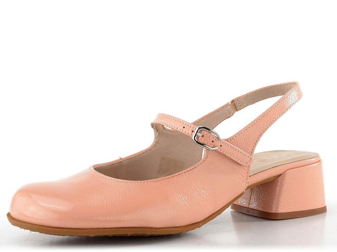 Wonders lakované lodičky se širokým podpatkem a volnou patou melon D-2401