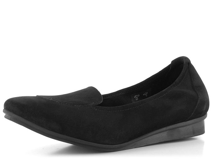 Arche nubukové baleríny Nubuck Noir Nirano 18U01