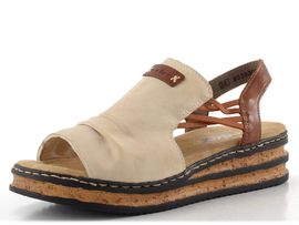 Rieker sandály na klínu perle/cayenne 62962-60