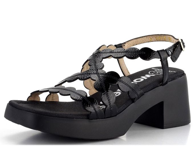 Wonders sandály na podpatku lakované Negro D-1013
