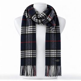 Fraas kašminkový šál s károvaným vzorem blue 625391-592