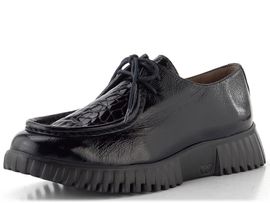 Wonders lakované šněrovací polobotky negro A-4423