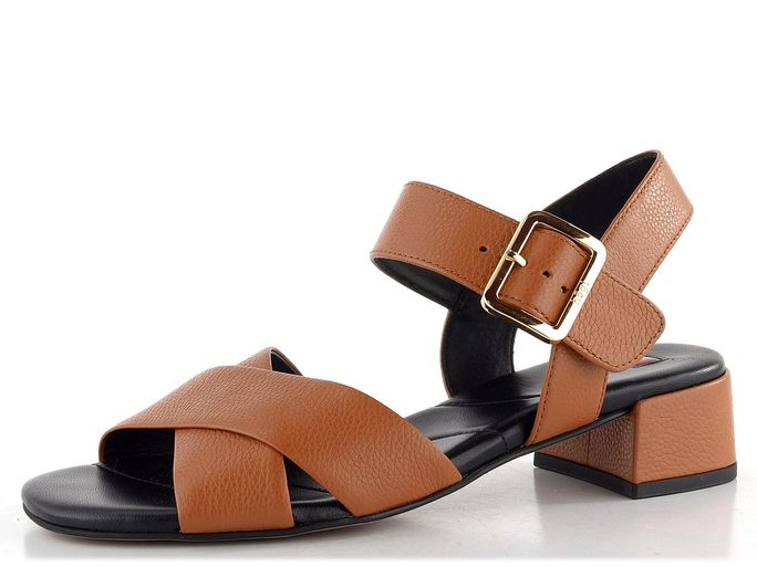 Högl luxusní sandály na podpatku Cognac  9-102623