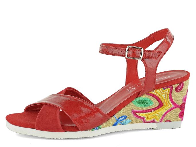 Hispanitas sandály červené s barevným klínem Celia HV98964