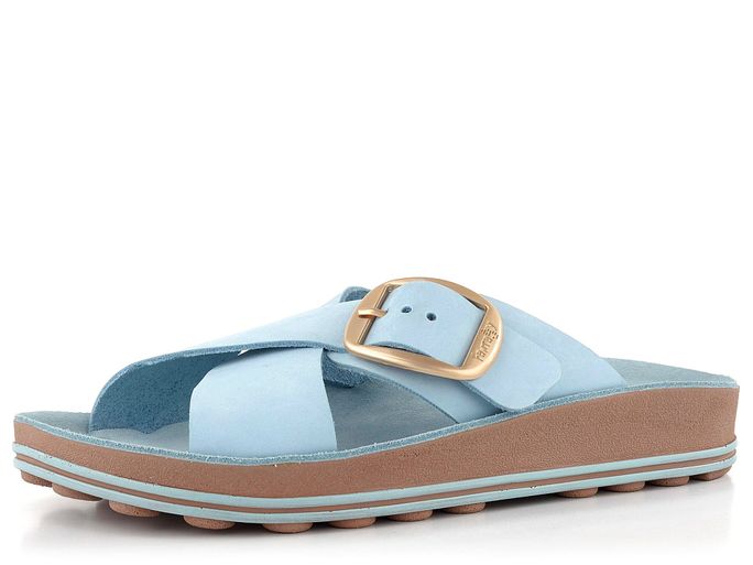 Fantasy Sandals modré pantofle s kříženými pásky S317 Misty Ciel