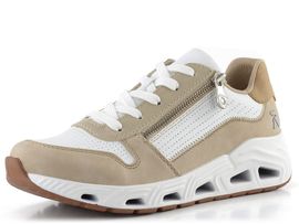 Rieker Sport tenisky na platformě béžovo-bílé N5204-80