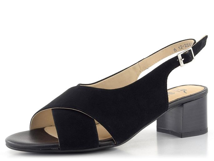 Ara dámské širší sandály na podpatku Prato černé 12-25605-01