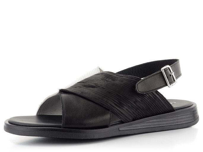 Le Bohémien bílo-černé luxusní sandály S52