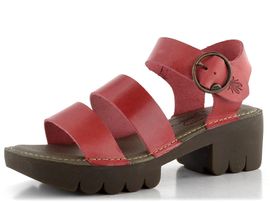 Fly London sandály na platformě s podpatkem červené P801520004