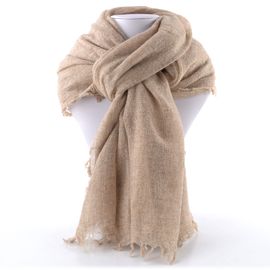Fraas vlněný jednobarevný šátek s třásněmi camel 658100-180