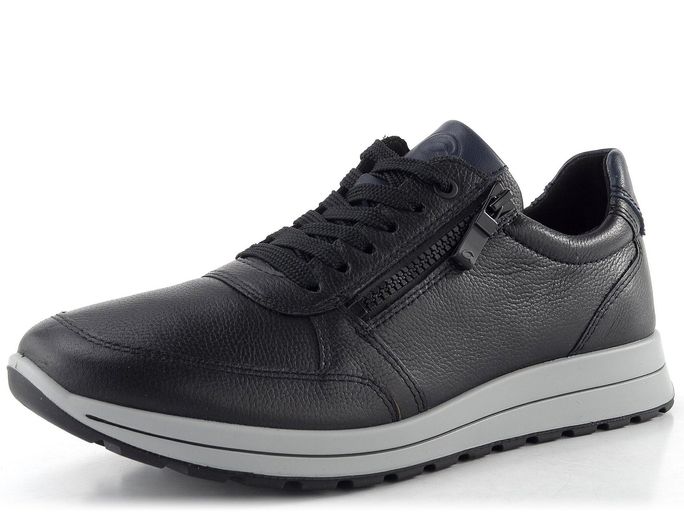 Ara širší pánské tenisky kožené Matteo Schwarz/Blau 11-24501-11