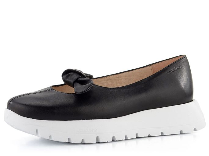 Wonders polobotky na platformě s mašličkou/Slip-on Negro A-2421