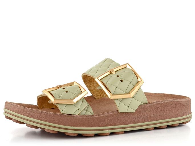 Fantasy Sandals zelené pantofle s přezkami S331 Taylor Pistachio