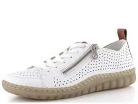 Rieker perforované šněrovací polobotky bílé N2405-80